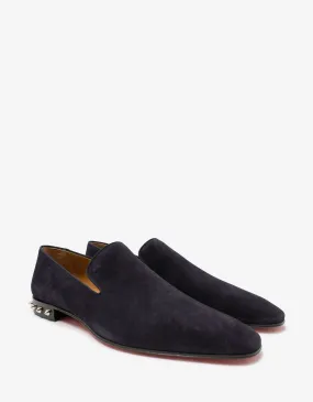 Christian Louboutin Marquees Ocean Blue Suede Leather Loafers -